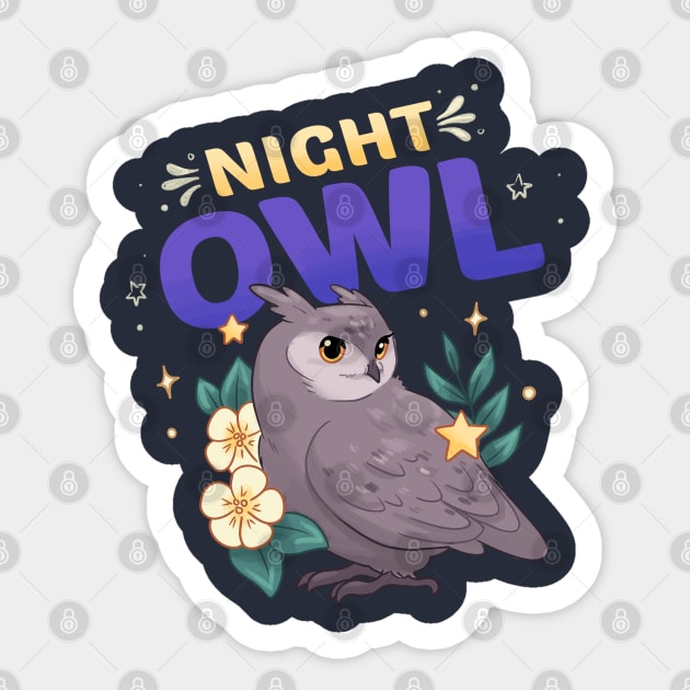 Night Owl Sticker by Kippy Art